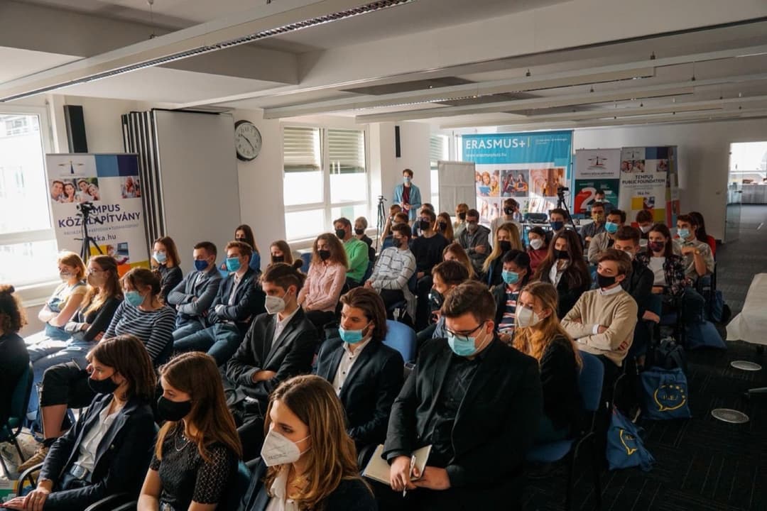 Audience seated at an EU-backed youth policy conference