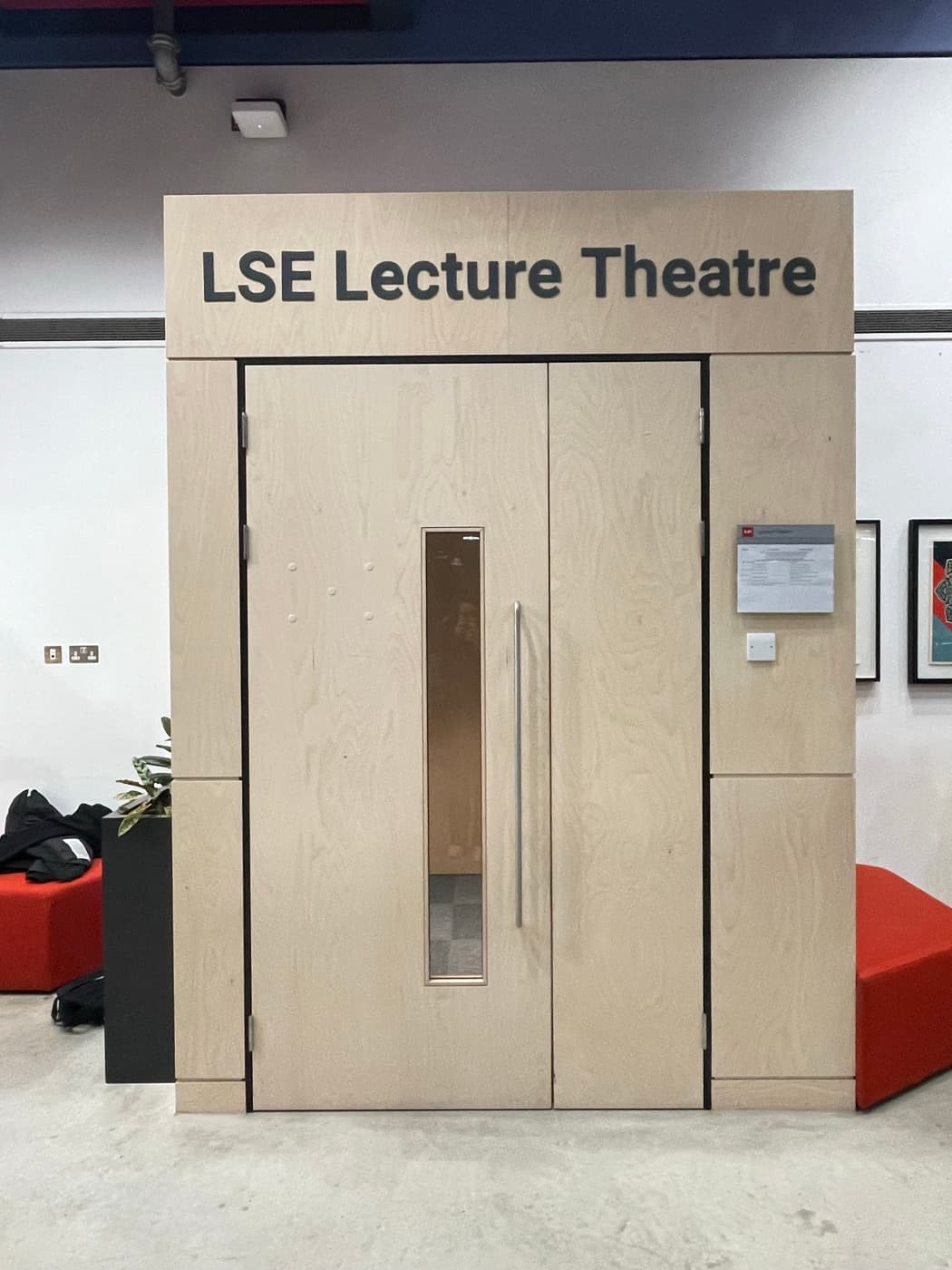 Doors to an LSE lecture theatre