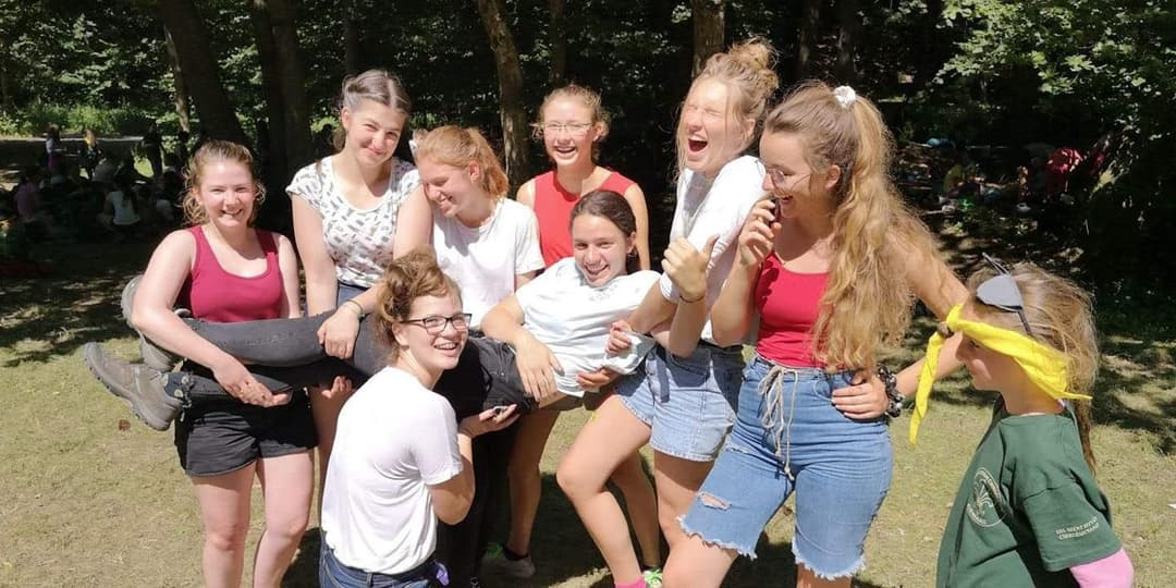 Scout group photo in Hungary